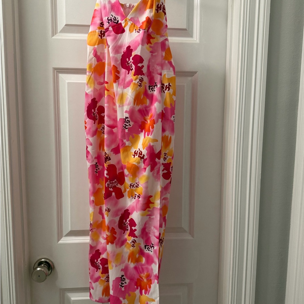Floral Pink and Orange Dress